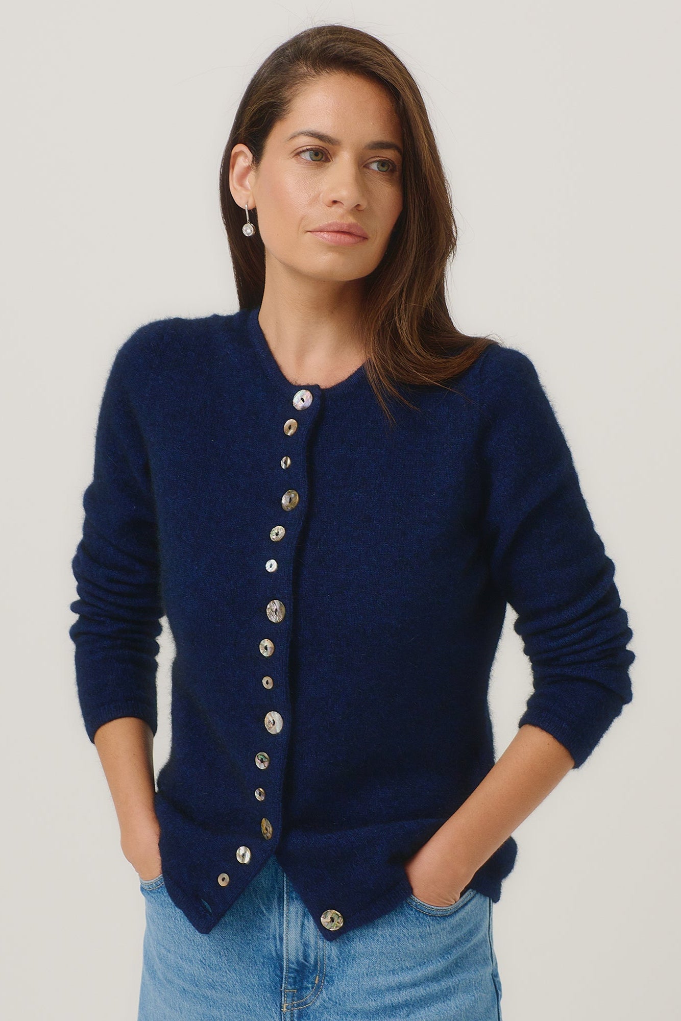 Shell Button Possum Merino Cardigan