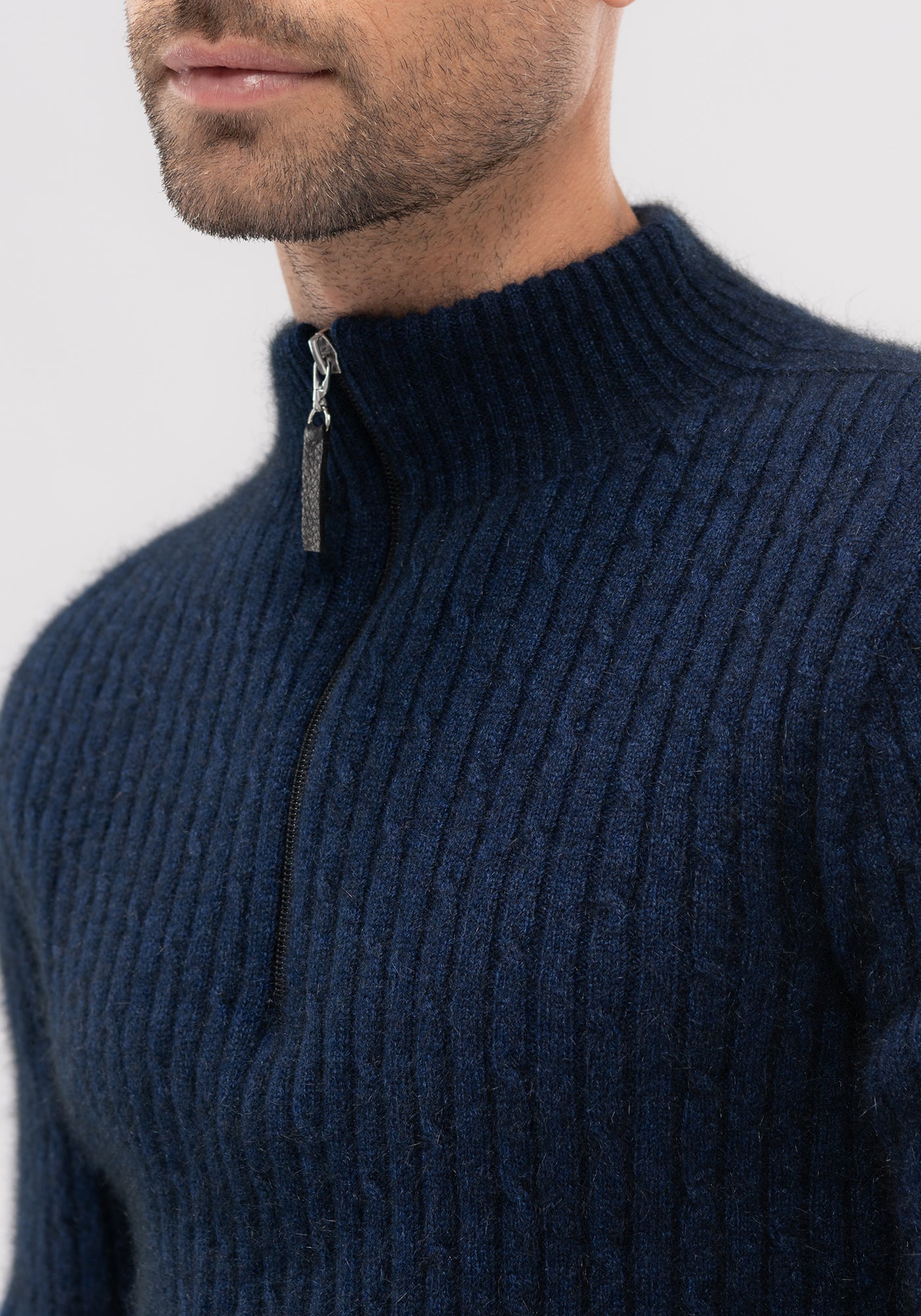 Possum Merino Cable Half Zip Sweater - Merinomink