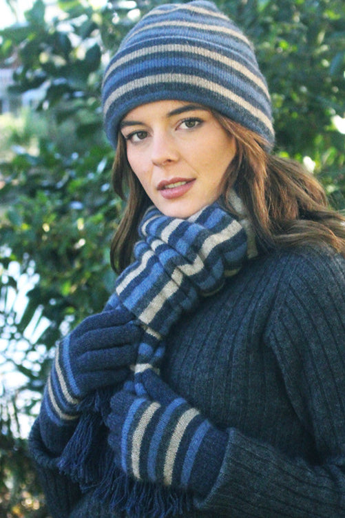 Multi Striped Possum Merino Glove Main image