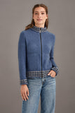 Wave Trim Possum Merino Zip Cardigan