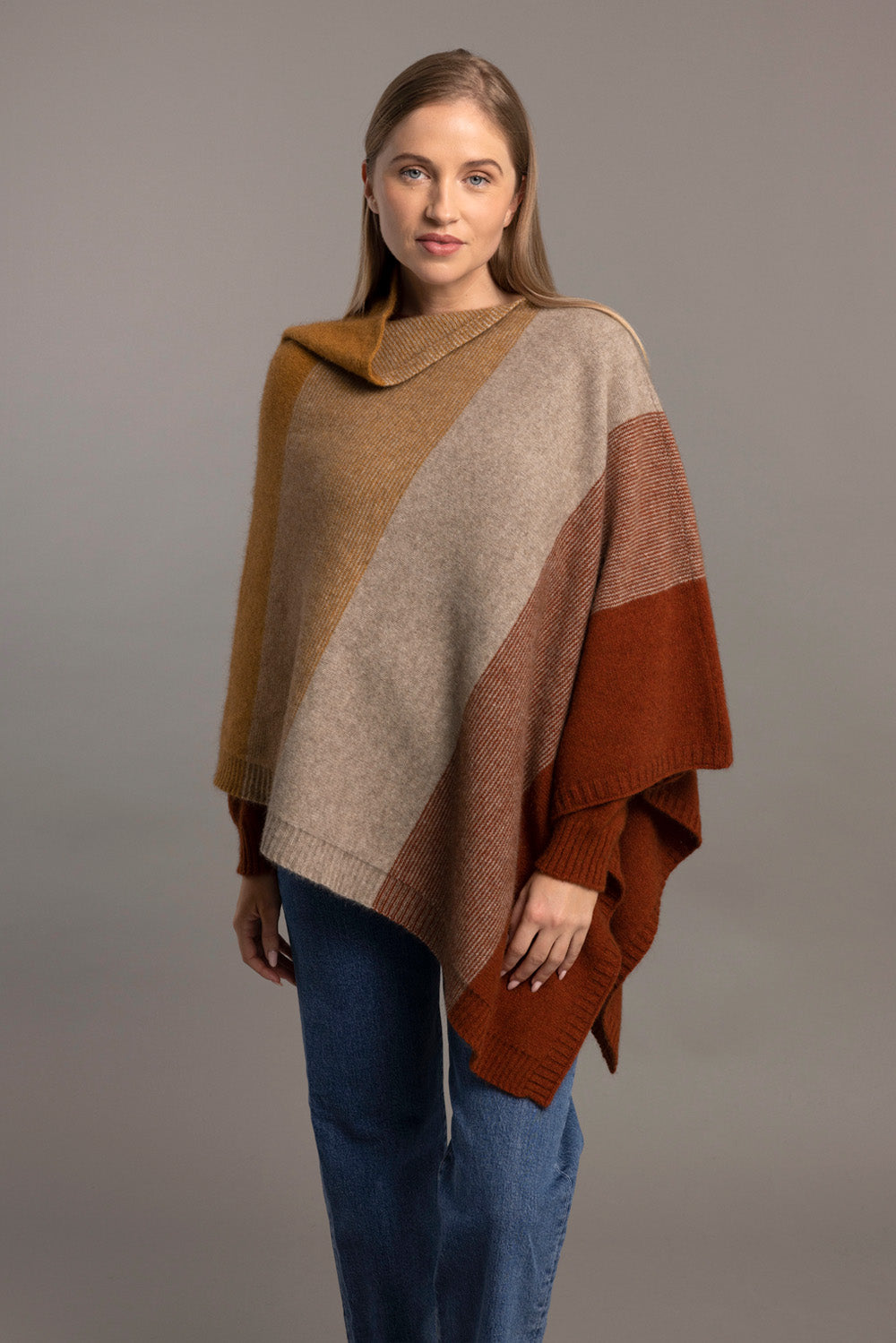 Ombre Possum Merino Poncho Secondary image