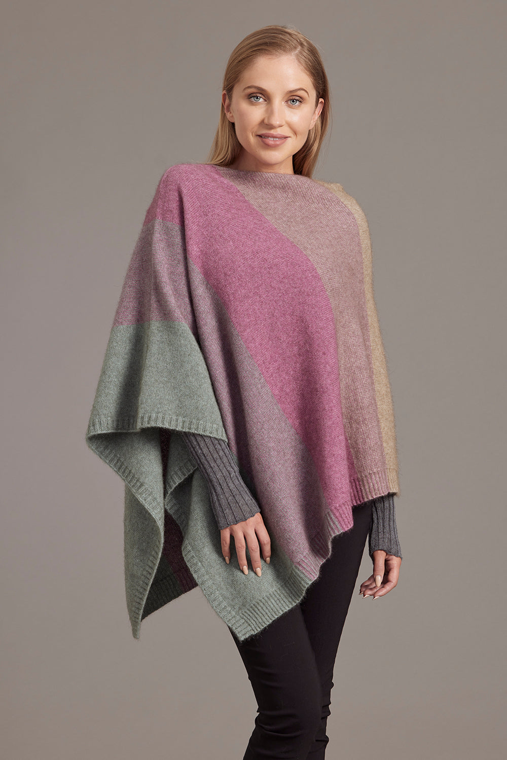 Ombre Possum Merino Poncho