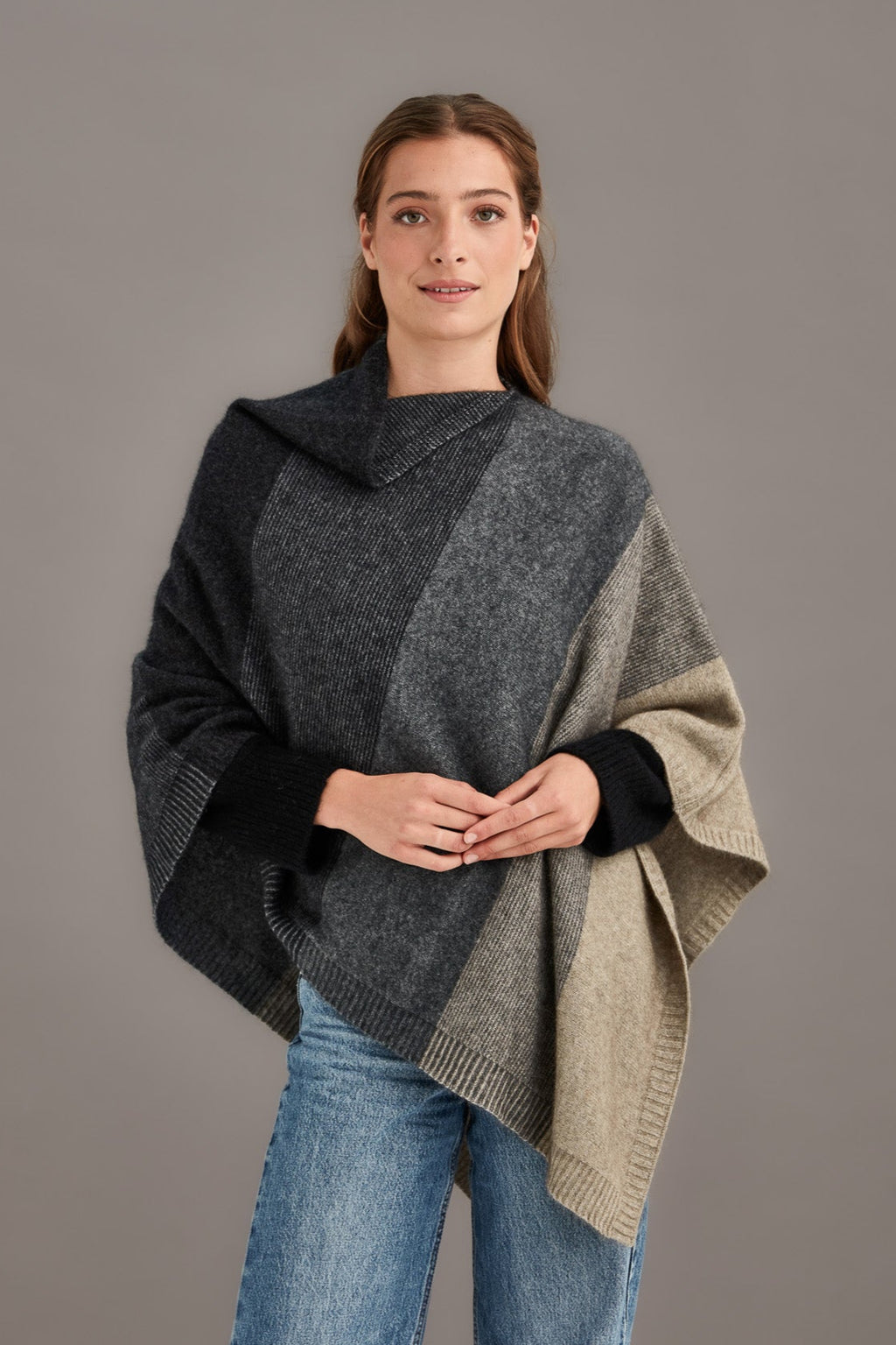 Ombre Possum Merino Poncho