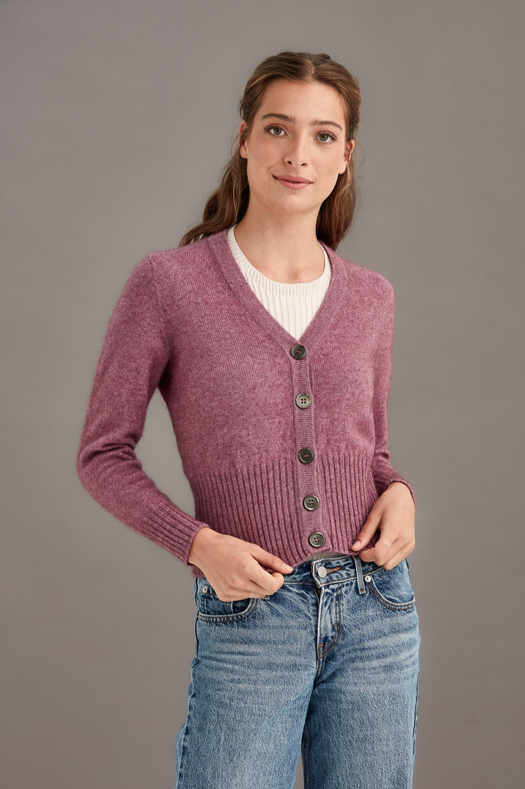 Rib Knit Possum Merino Cardigan