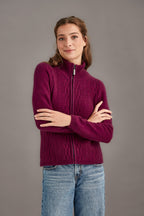 Cable Zip Possum Merino Jacket