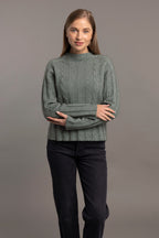 Corrugated Cable Possum Merino Pullover