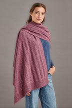 Herringbone Lace Possum Merino Shawl