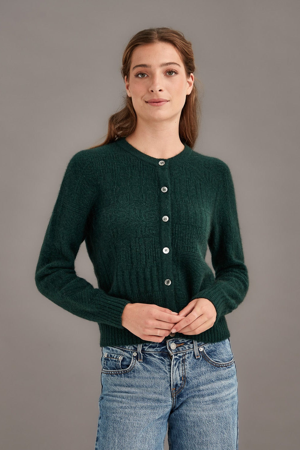 Patchwork Possum Merino Cardigan