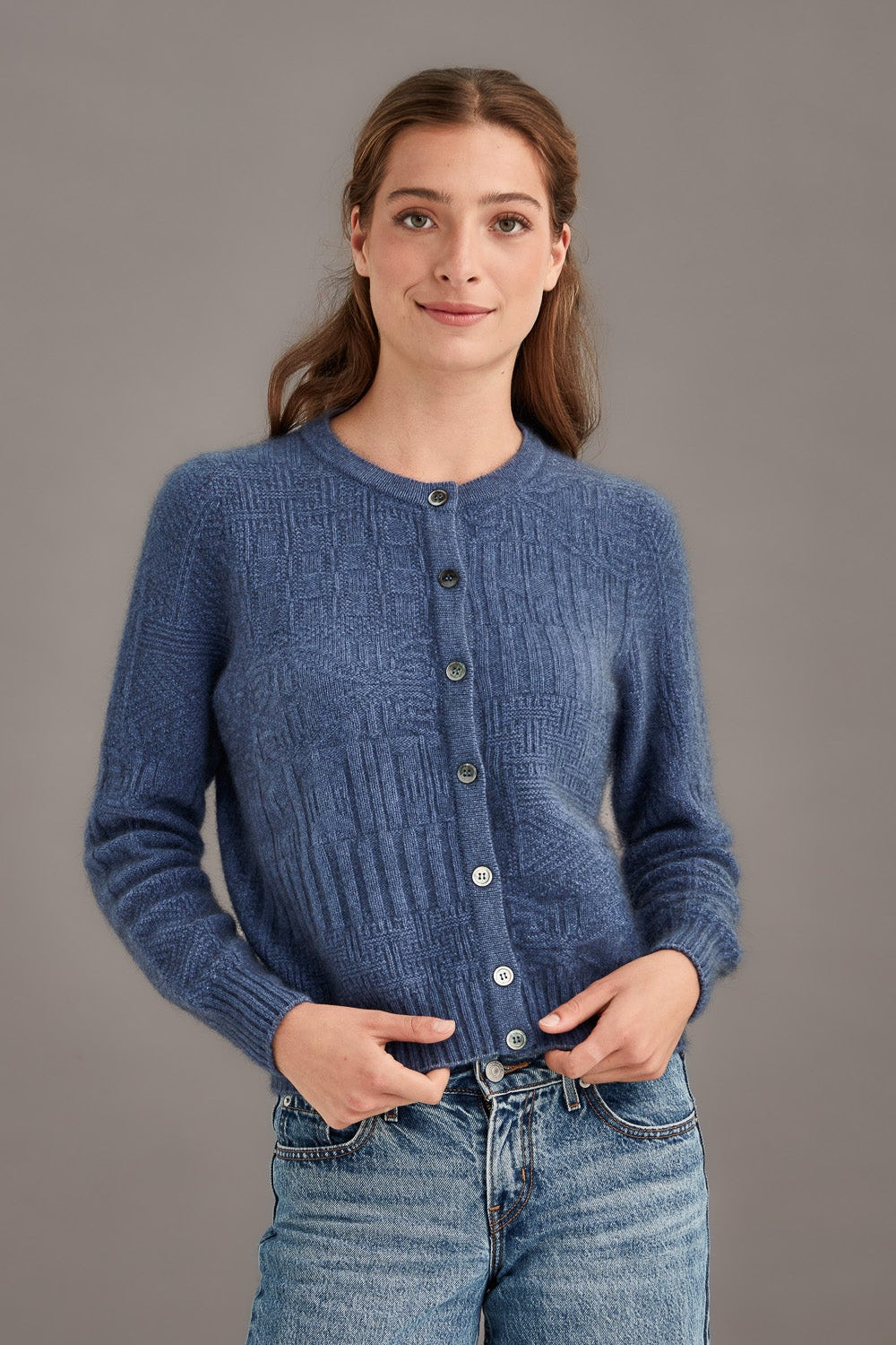 Patchwork Possum Merino Cardigan