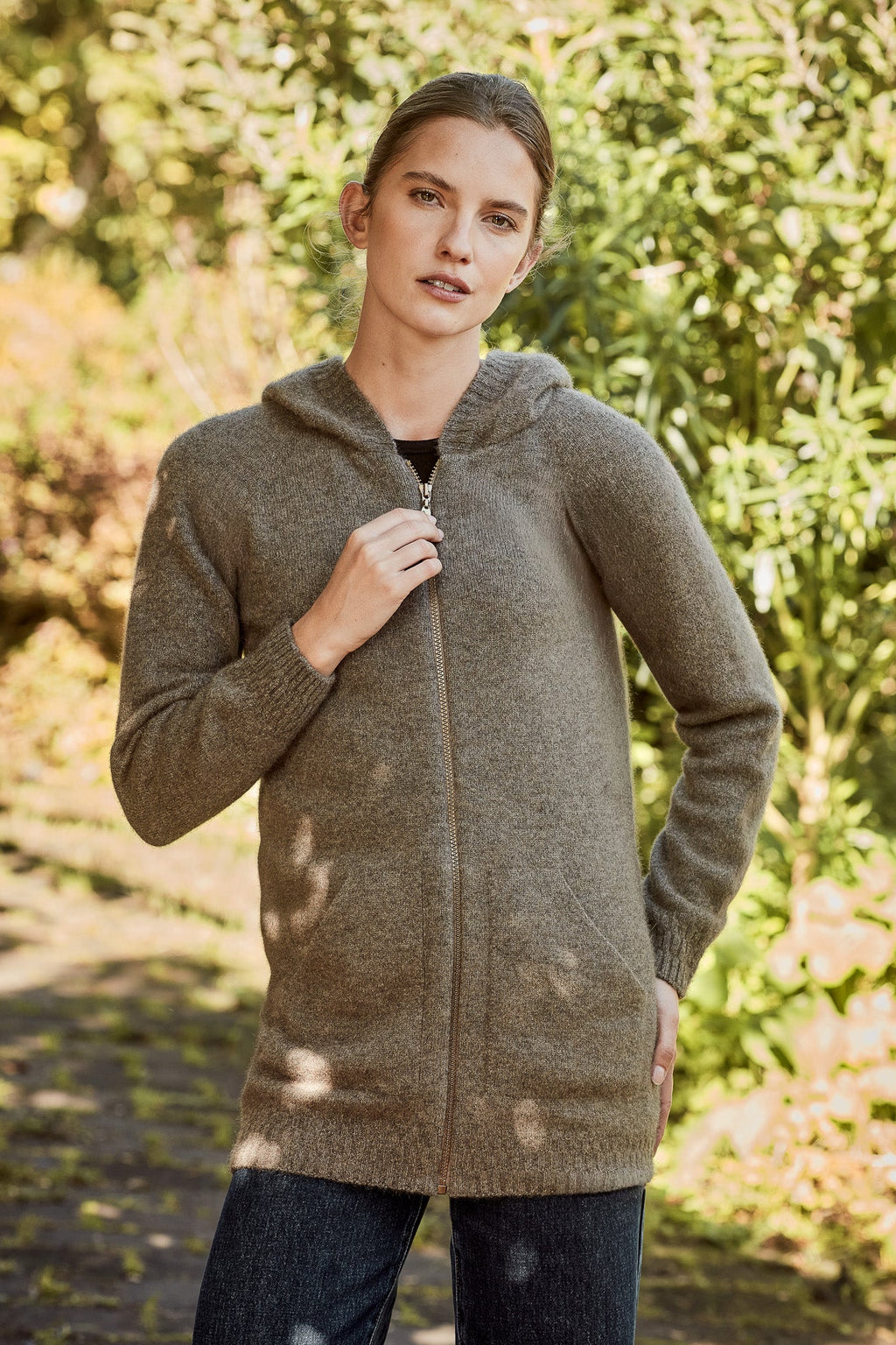 Stepped Stitch Possum Merino Hoodie
