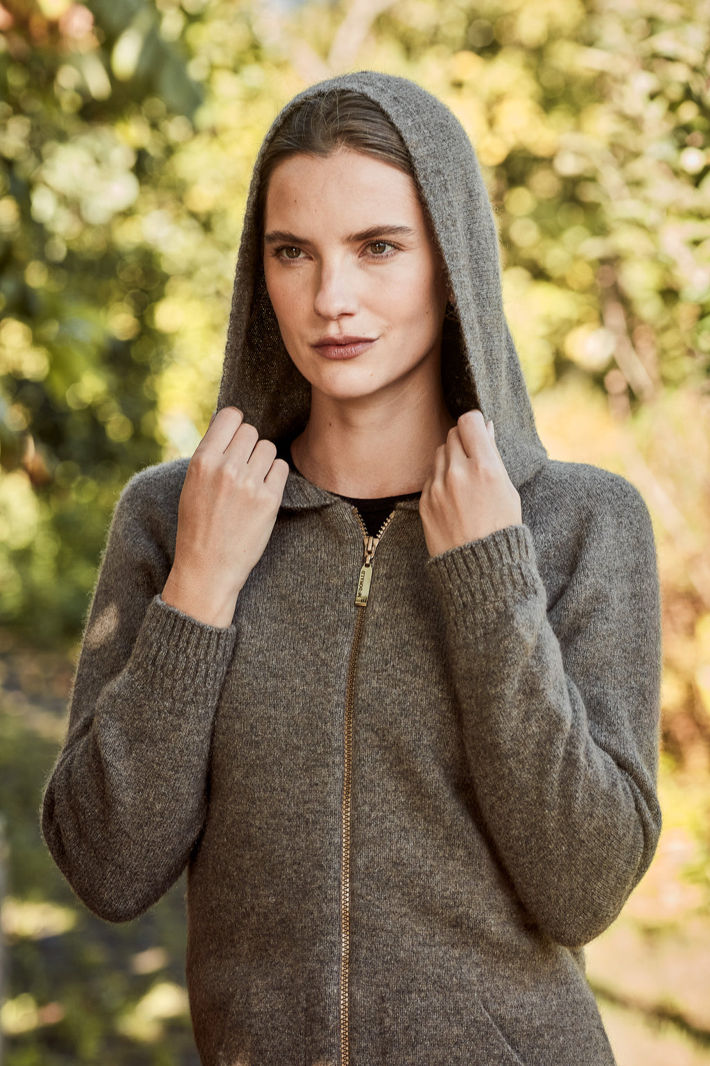 Stepped Stitch Possum Merino Hoodie
