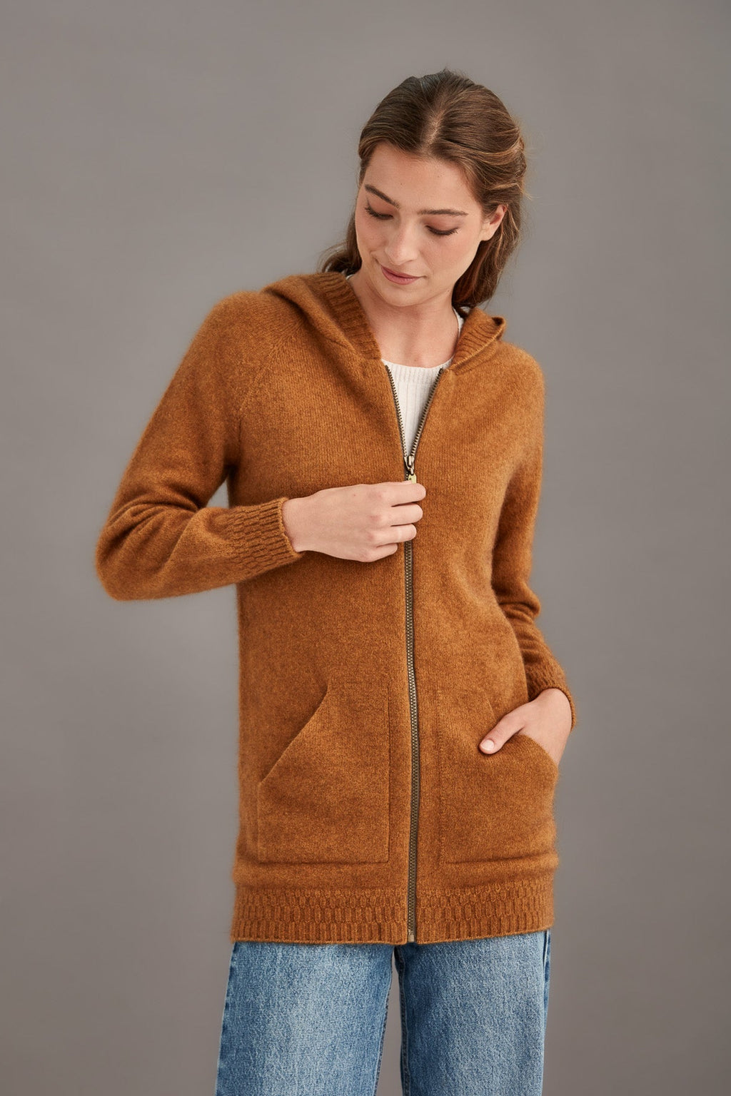 Stepped Stitch Possum Merino Hoodie
