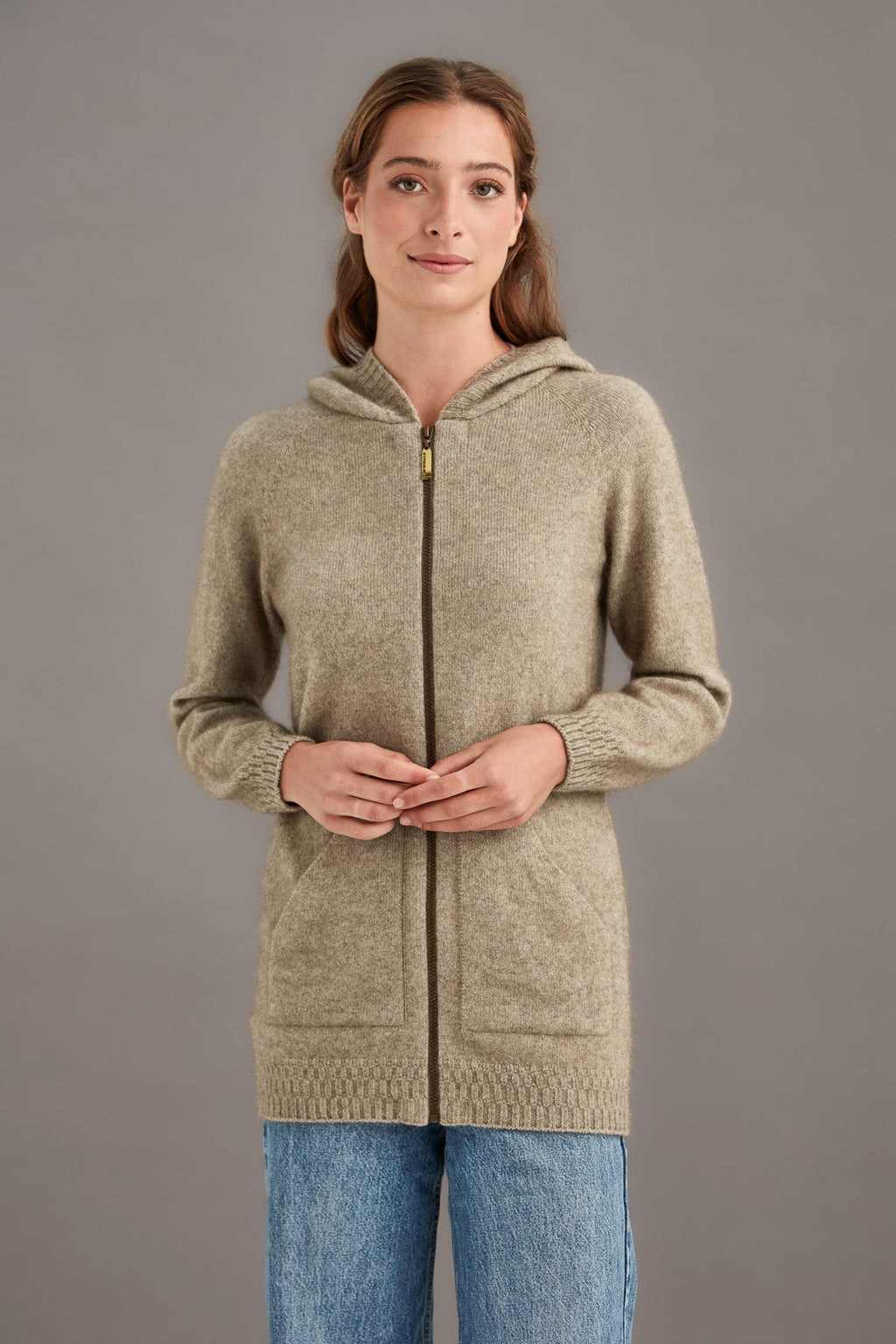 Stepped Stitch Possum Merino Hoodie