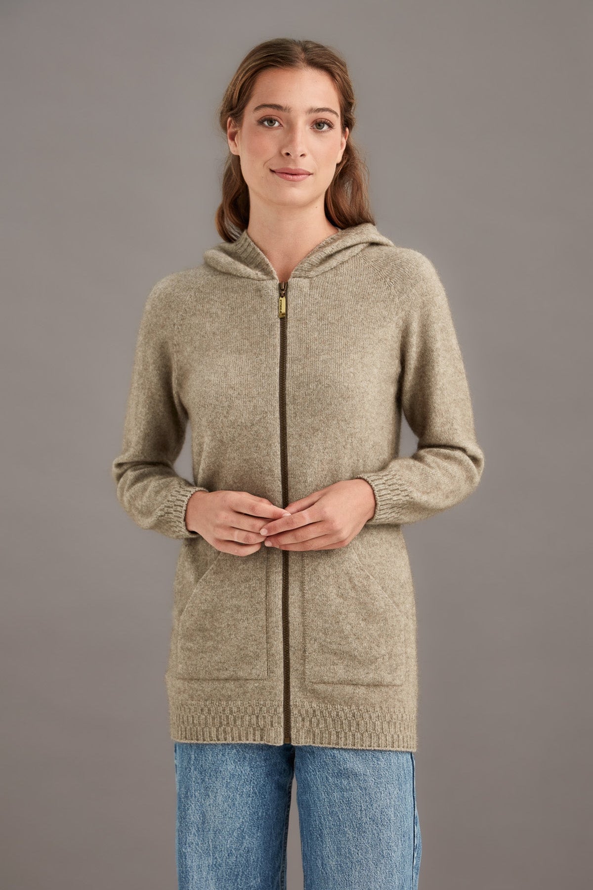 Stepped Stitch Possum Merino Hoodie