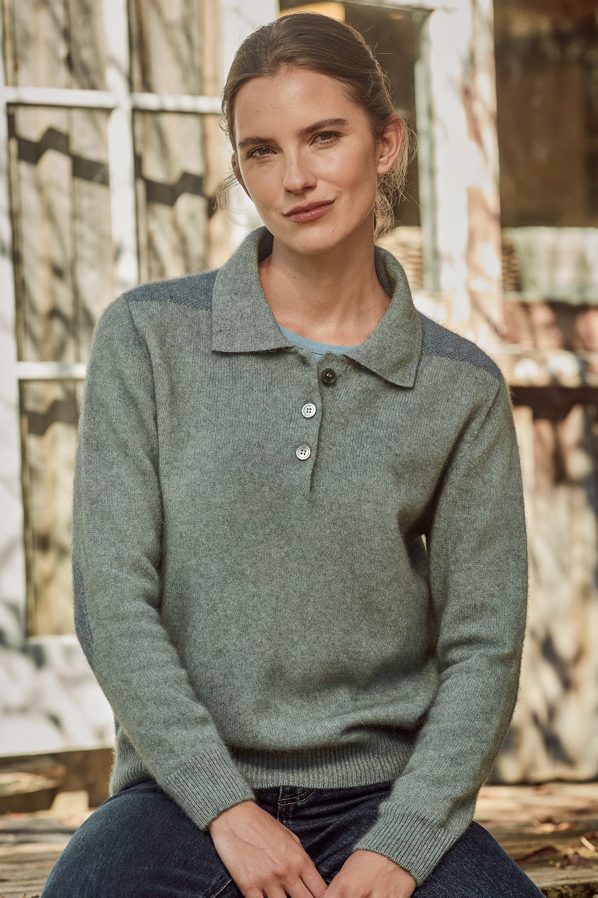 Patched Possum Merino Polo