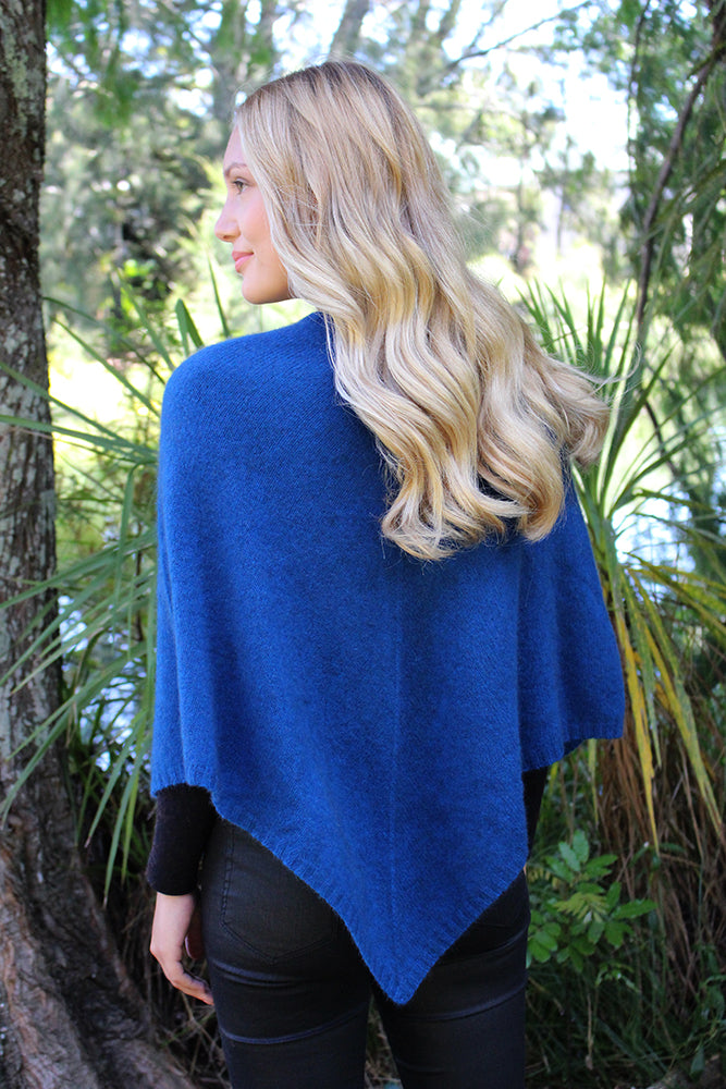 Plain Possum Merino Poncho Secondary image