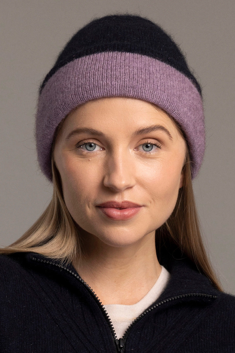 Two Tone Reversible Possum Merino Beanie Main image