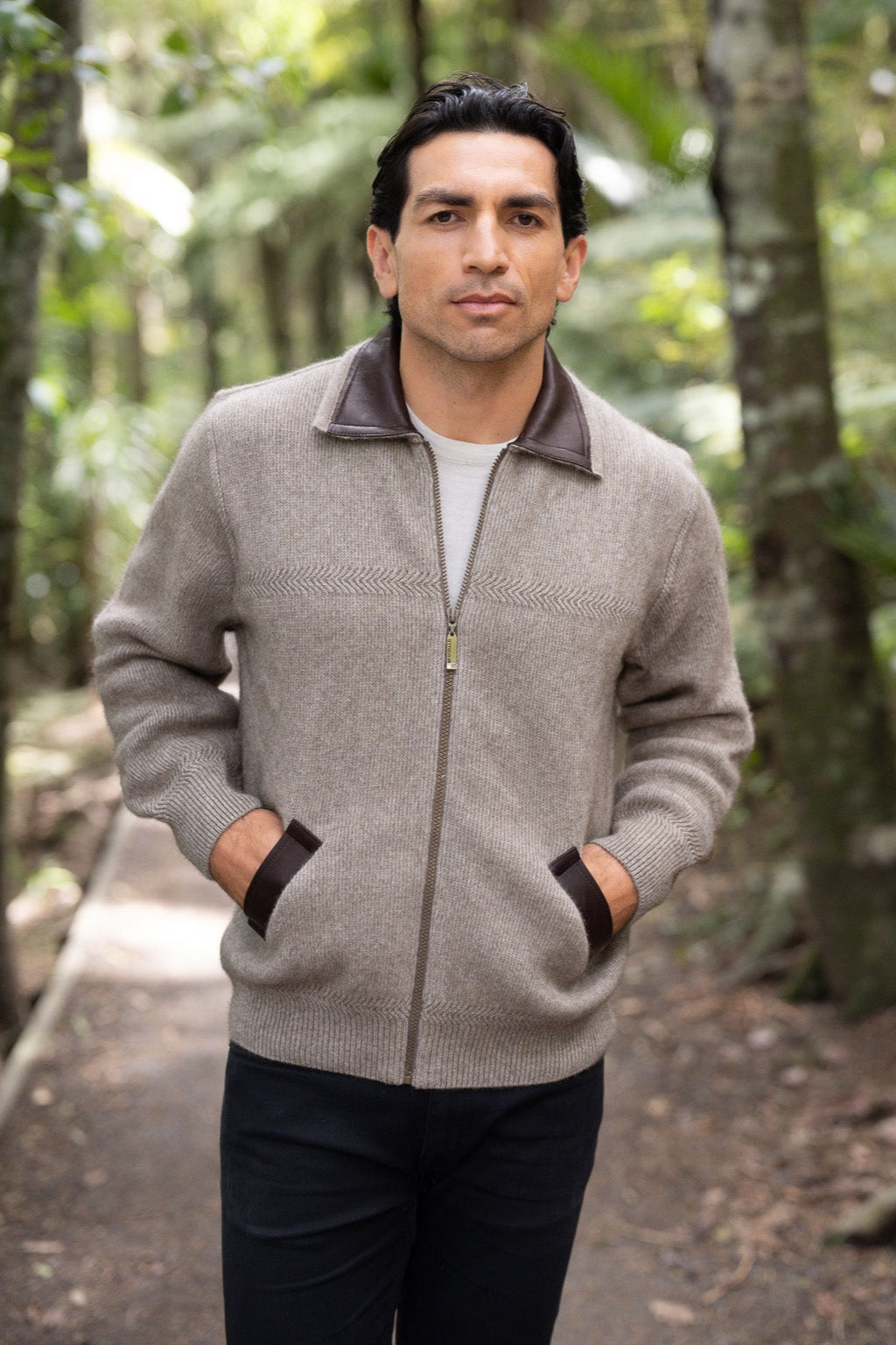 Lambskin Collar Possum Merino Jacket Main image