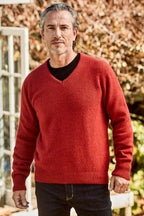 Rack Stitch Possum Merino V Neck Jersey