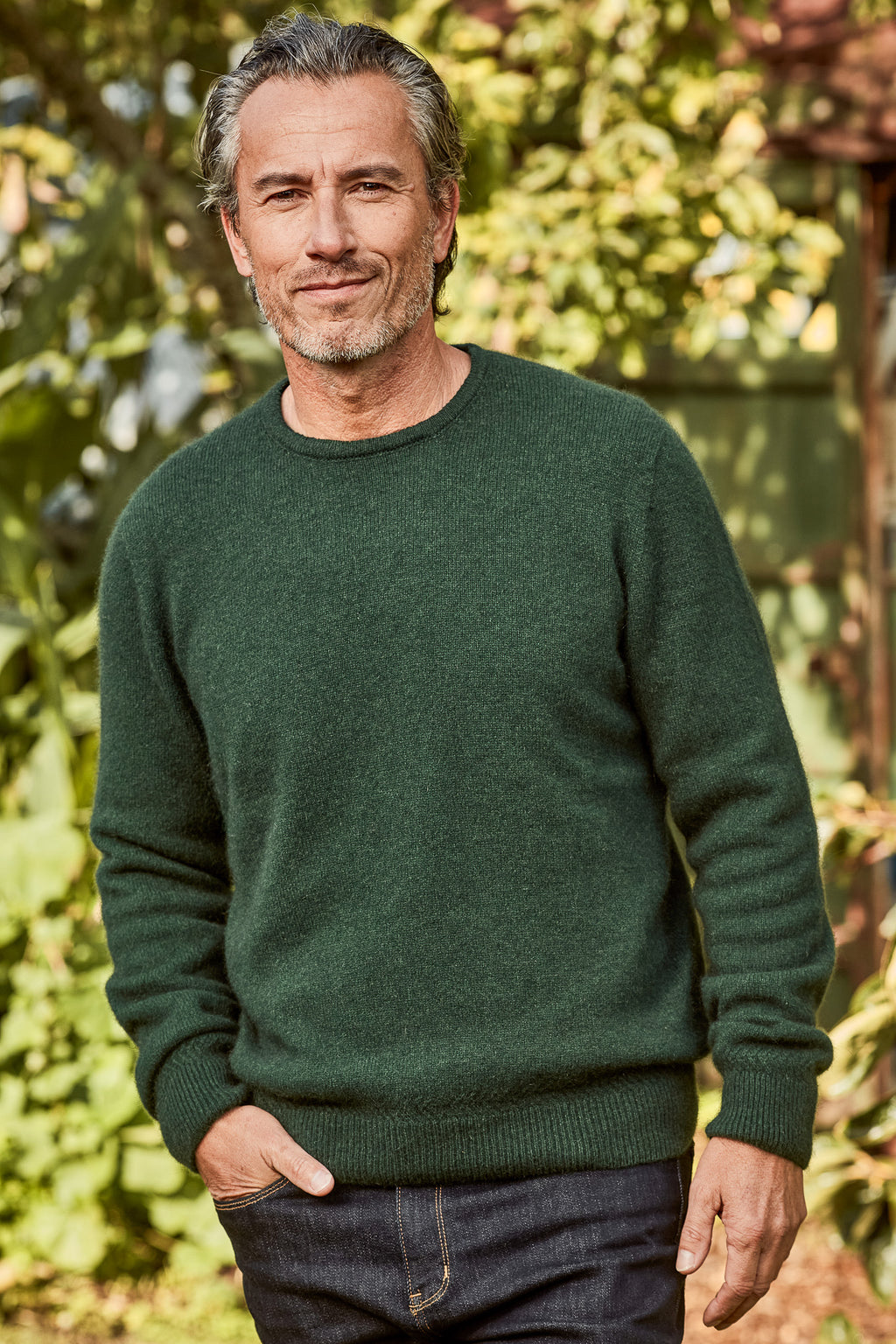 Rack Stitch Crew Neck Possum Merino Jersey