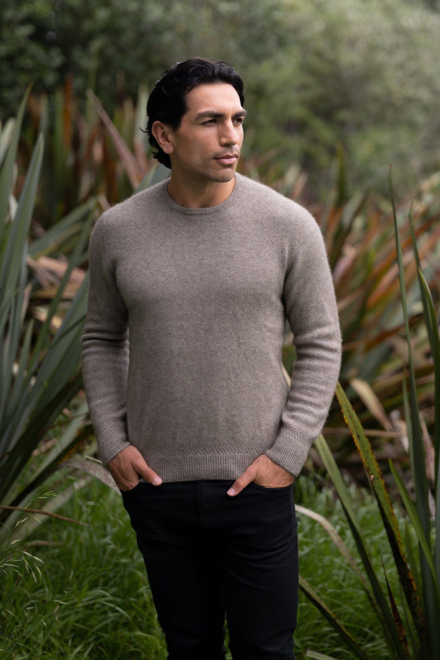 Rack Stitch Crew Neck Possum Merino Jersey Main image