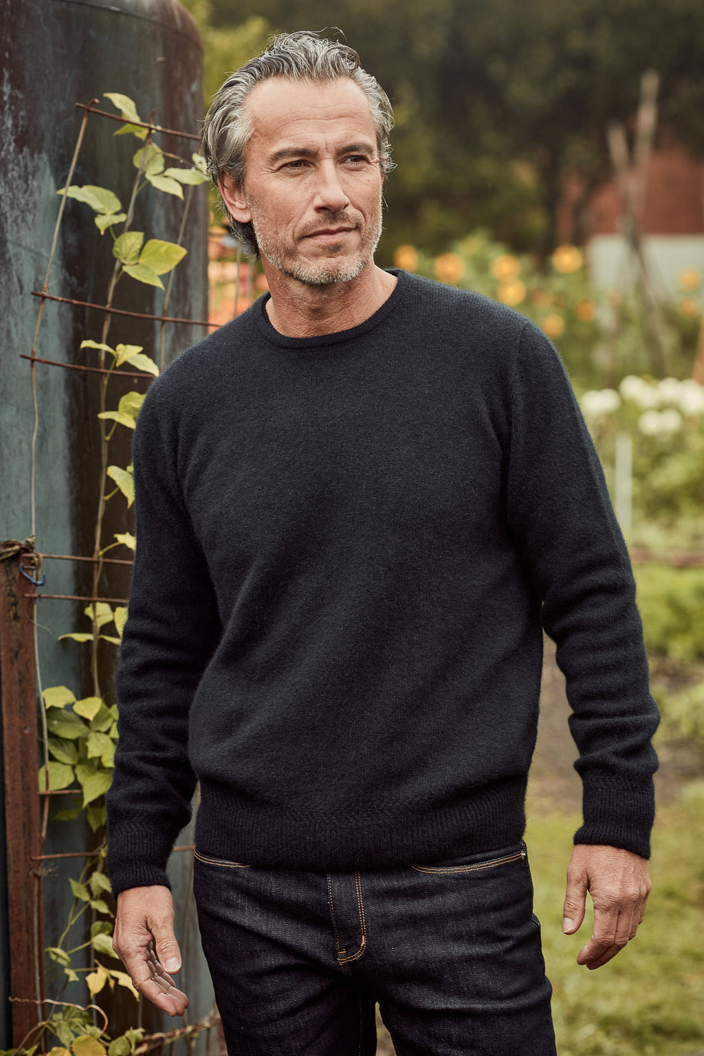 Rack Stitch Crew Neck Possum Merino Jersey
