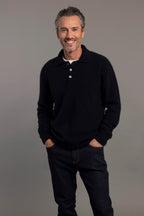 Stepped Stitch Possum Merino Polo