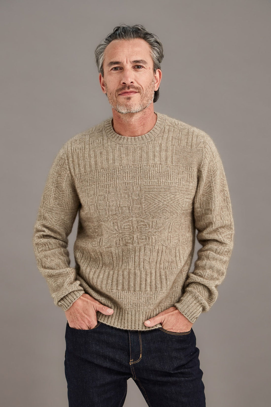 Mens Possum Merino Patchwork Sweater