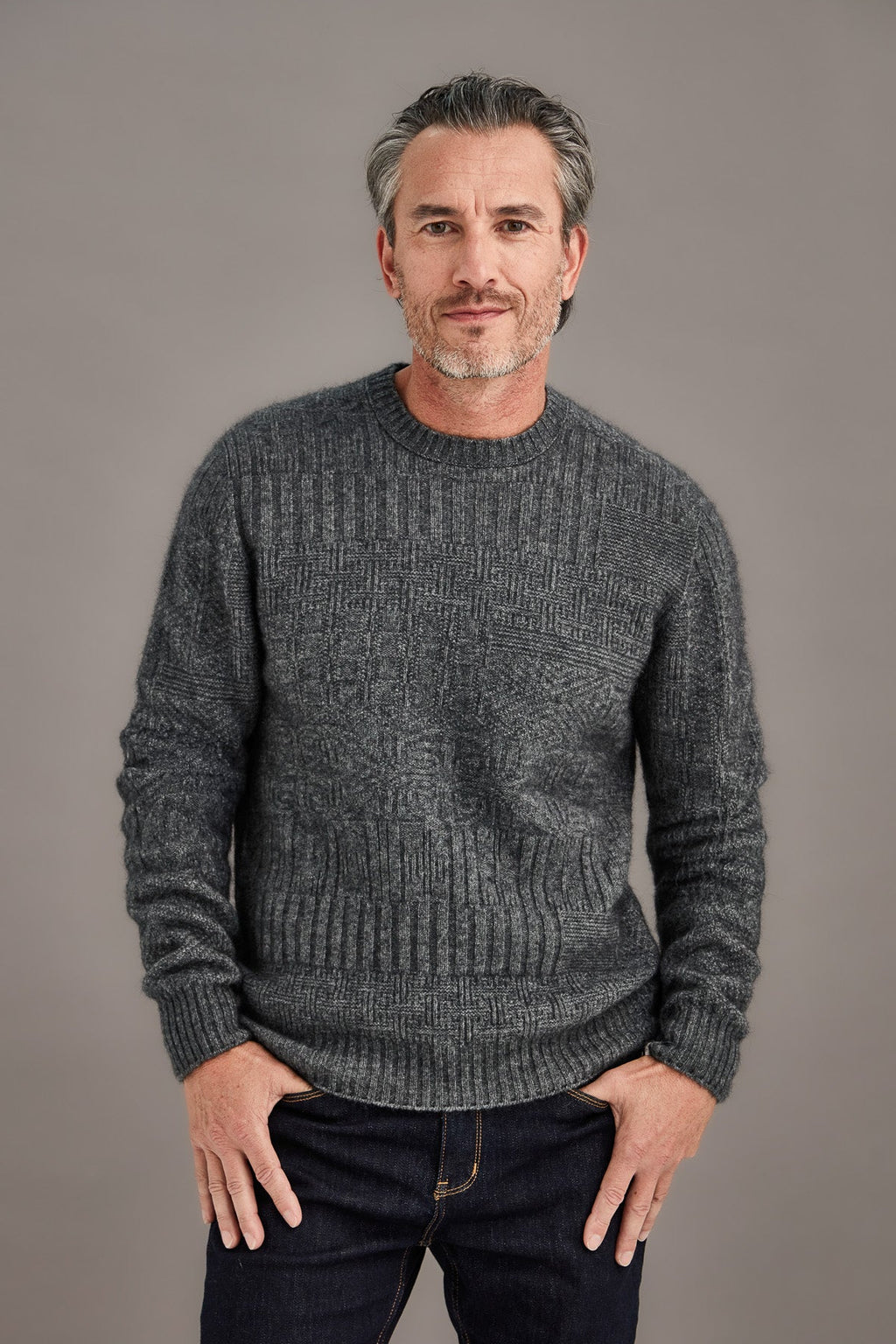 Mens Possum Merino Patchwork Sweater