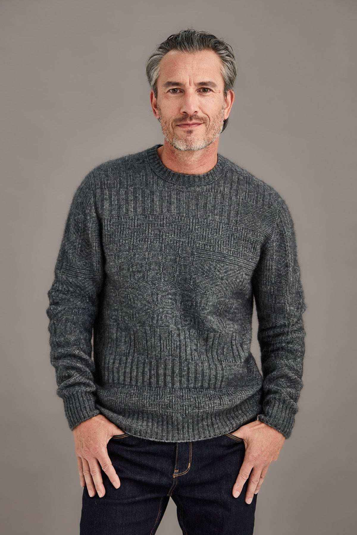 Mens Possum Merino Patchwork Sweater