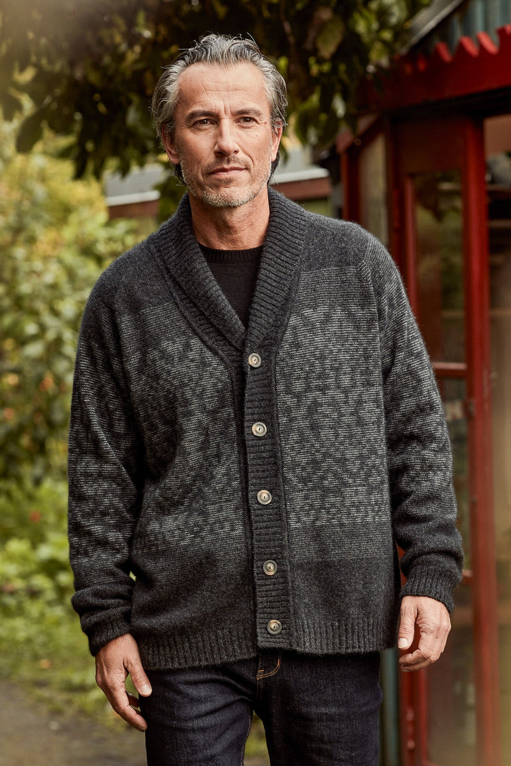 Possum Merino Fair Isle Shawl Cardigan