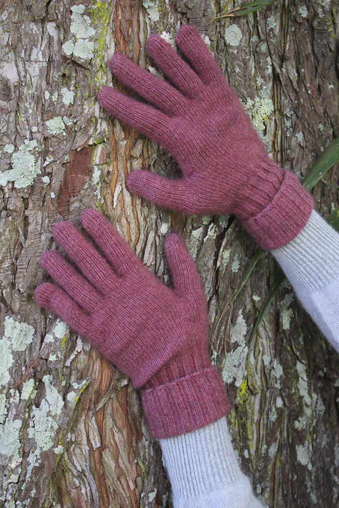 Possum Merino Turn Back Gloves - Lothlorian Knitwear