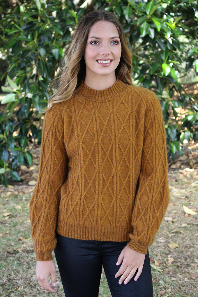 Cable Bell Sleeve Possum Merino Jumper Main image