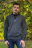 Men's 1/4 Zip Possum Merino Patch Jumper