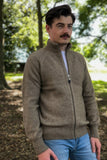 Possum Merino Mens Patch Jacket - Lothlorian Knitwear.