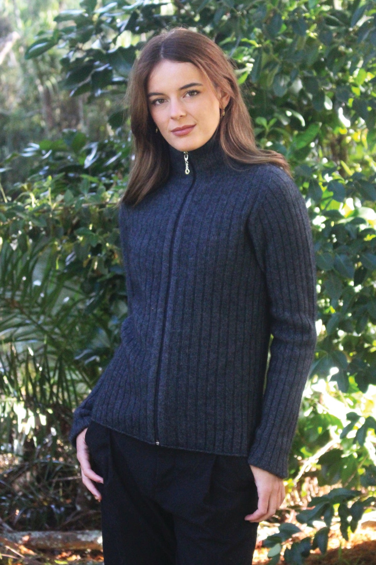 Rib Shaped Possum Merino Jacket Secondary image