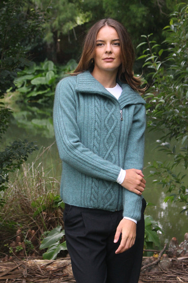 Offset Possum Merino Cable Jacket Secondary image