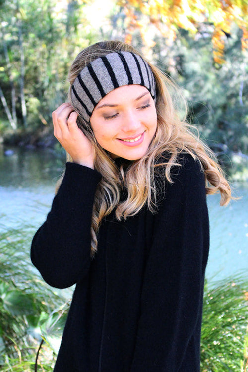 Reversible Stripe Possum Merino Headband