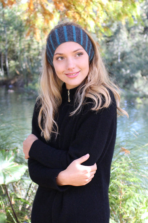 Reversible Stripe Possum Merino Headband