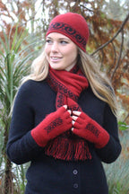 Fingerless Koru Motif Possum Merino Glove