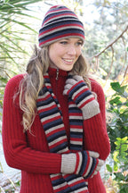 Multi Striped Possum Merino Glove