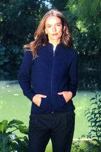 Rib Detail Possum Merino Jacket with Pockets