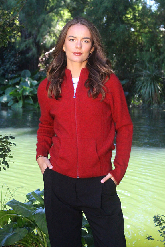 Rib Detail Possum Merino Jacket with Pockets Main image