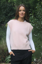 Plain Crew Neck Alpaca Vest