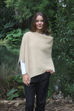 Asymmetrical Alpaca Wool Poncho-Honey
