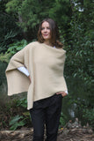 Asymmetrical Alpaca Wool Poncho-Honey