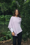 Asymmetrical Alpaca Wool Poncho-Lilac