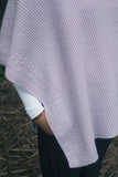 Asymmetrical Alpaca Wool Poncho-Lilac