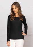 Merino Wool Demi Scoop Top - Bay Road