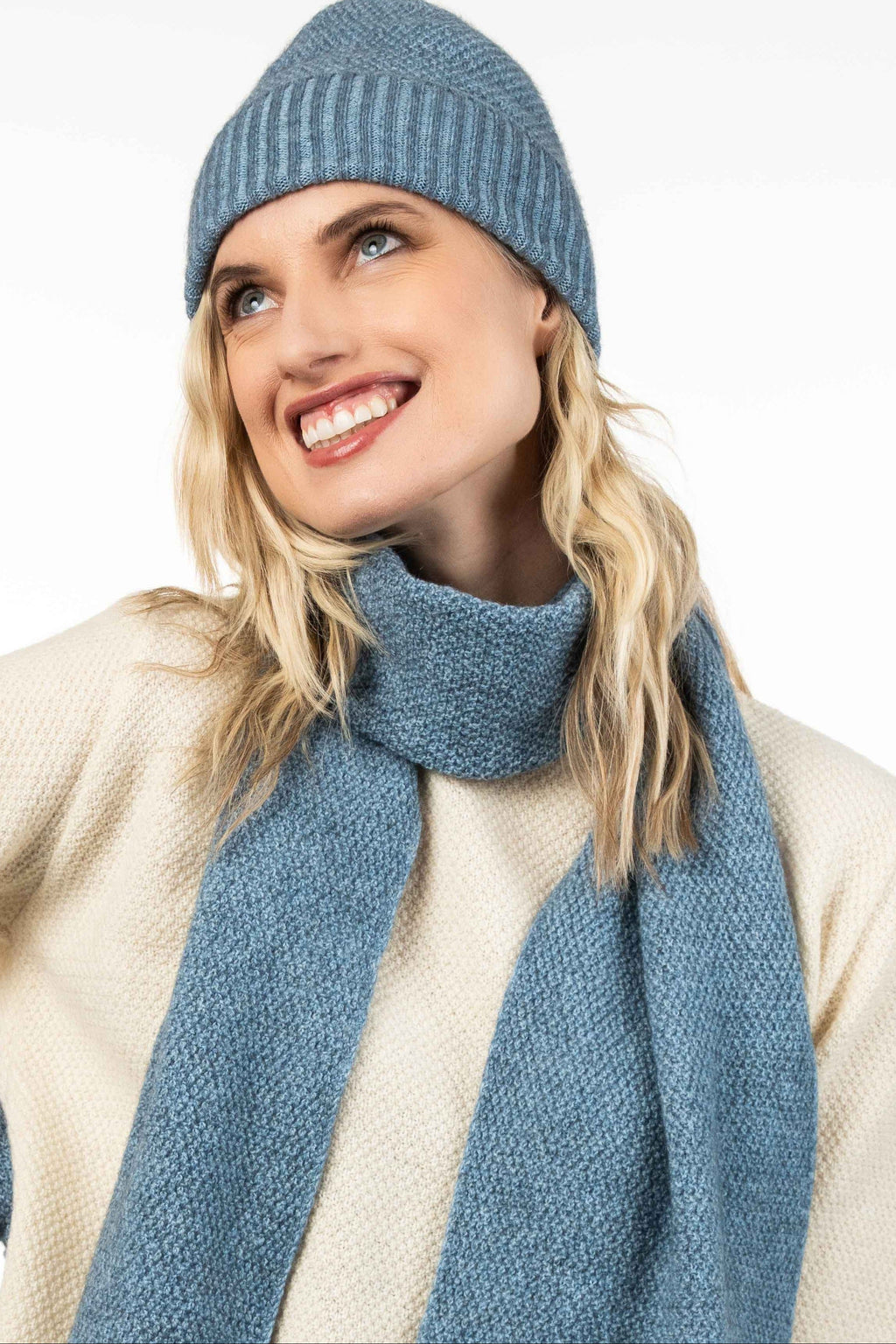 Moss Stitch Plated Possum Merino Scarf